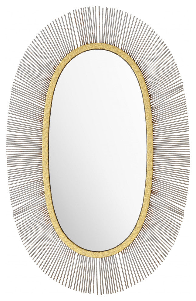 Black and Gold Oval Mirror
