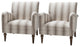 Stripe Armchair Set of 2, Tan