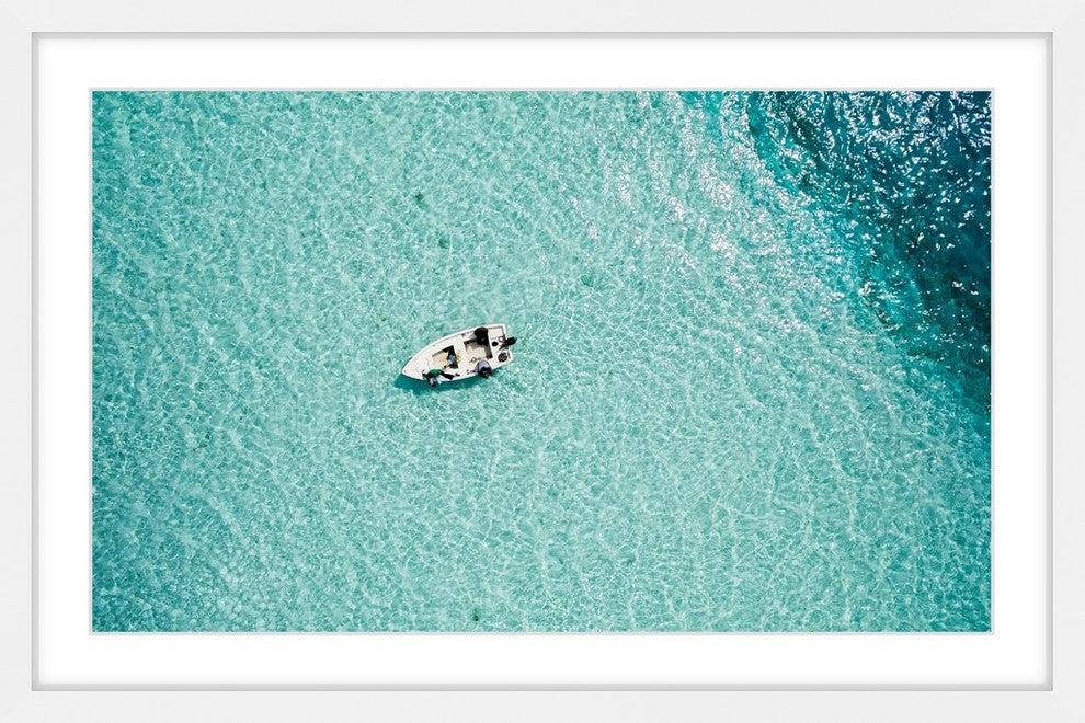 "Clear Blue Lake" Framed Painting Print, 18"x12"