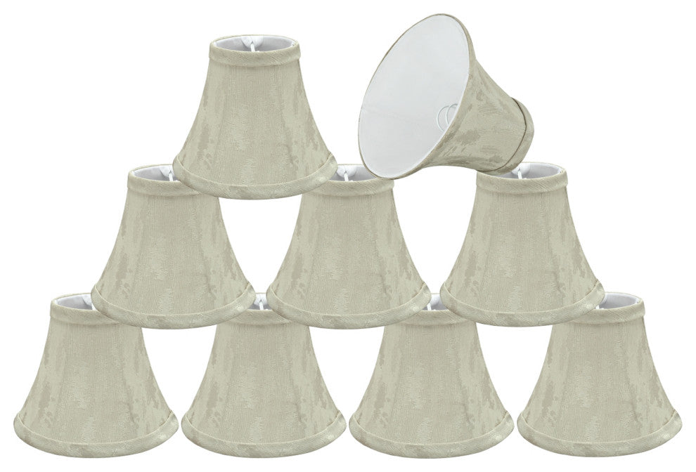 30010-9 Small Bell  Chandelier Clip On Lamp Shade Butter Creme 3"x6"x5"