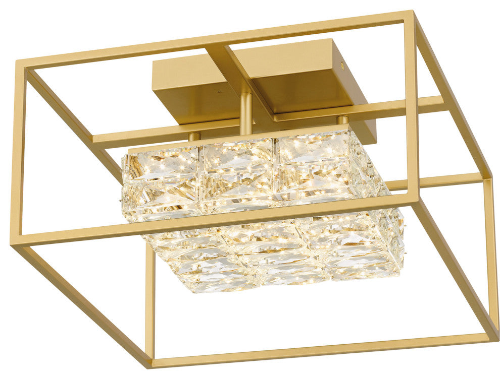 Quoizel PCDZ1716 Dazzle 16"W Flush Mount Square Ceiling Fixture - Soft Gold