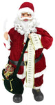 36" Traditional Musical Animated Standing Santa Claus With List