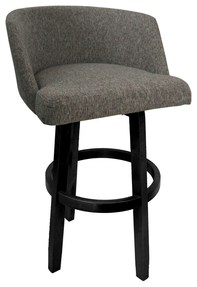 Swivel Counter Metal Bar Stool 26", 30" Extra Tall 34" - Joey - Vivian Base, Mojave Grey - Black, 34"