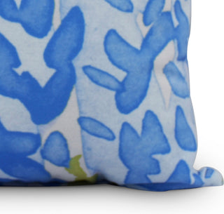Flower Bell Floral Decorative Outdoor Pillow, Blue, 20"