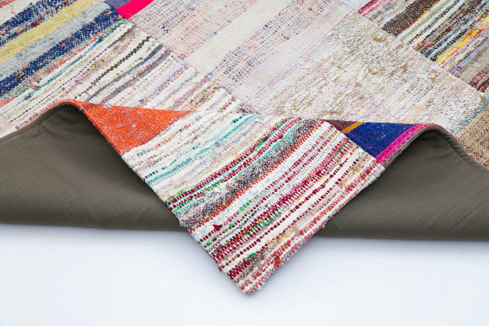 Rug N Carpet - Handmade Oriental 7' 11'' x 11' 9'' Rustic Patchwork Kilim Rug
