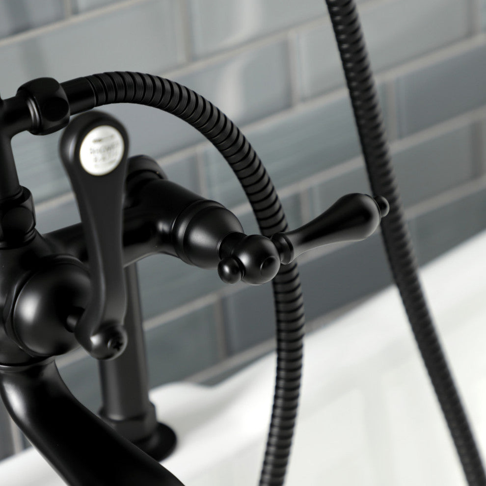AE103T0 Deck Mount Clawfoot Tub Faucet, Matte Black