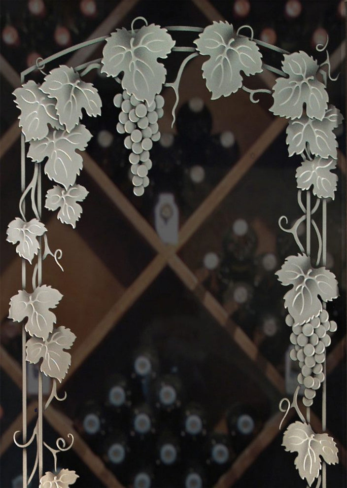 Wine Door - Vineyard Grapes Trellis - Primed - 32" x 96" - Knob on Left -...