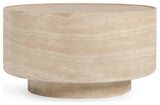 Mckenna Round Stone Outdoor Coffee Table, Beige