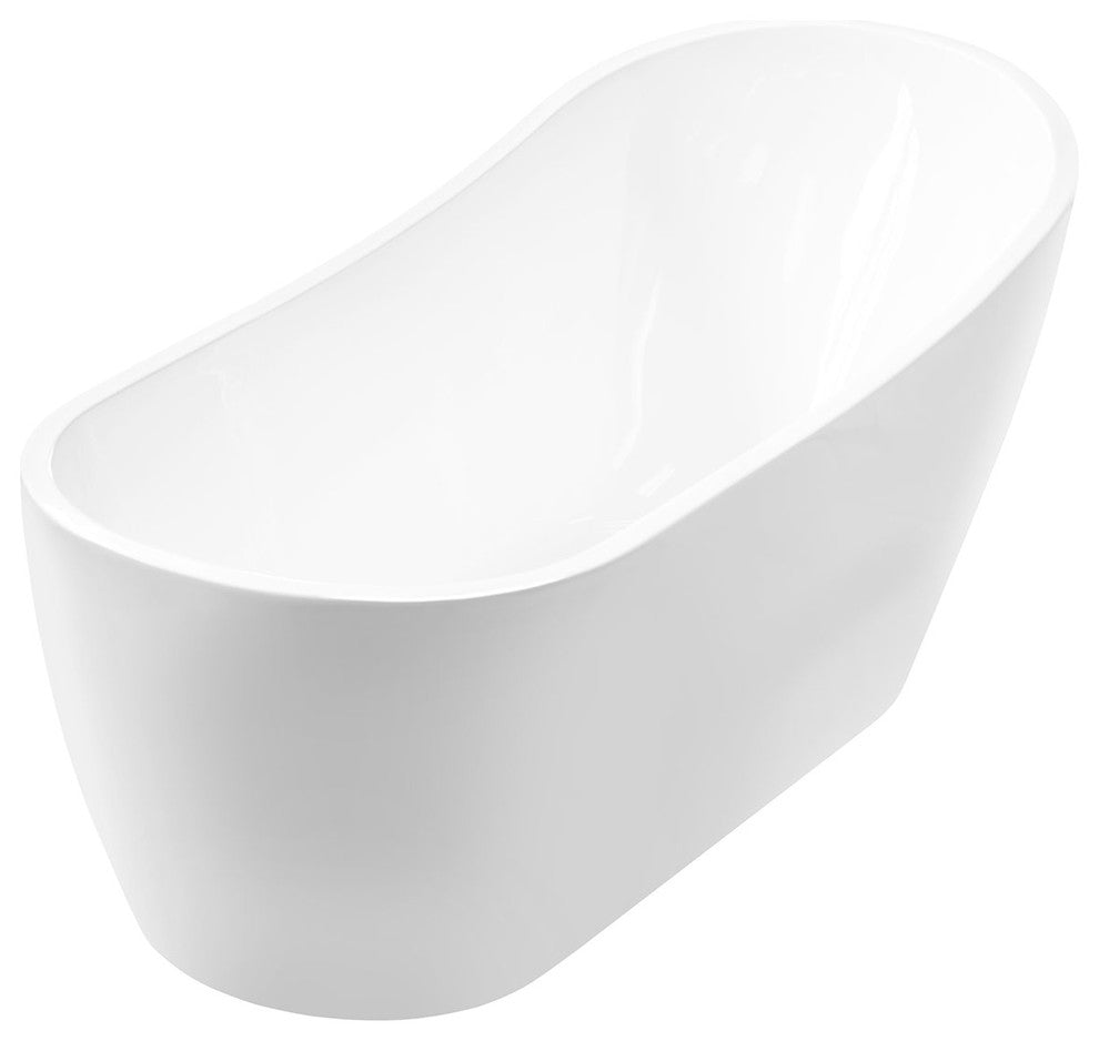 Freestanding One-Piece Acrylic Bathtub