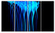 Blue Flames Fractal Pattern, Abstract Art on Canvas, 48"x28", 4 Panels