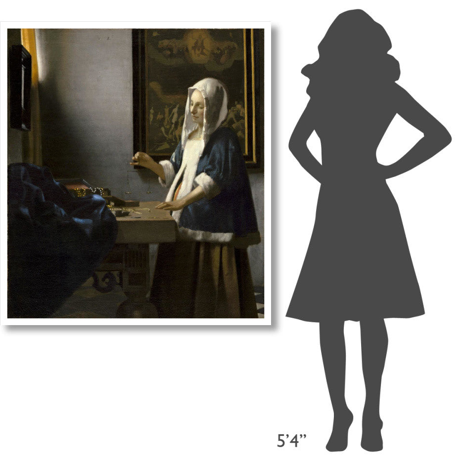 "Woman Holding a Balance" Digital Paper Print by Johannes Vermeer, 41"x46"