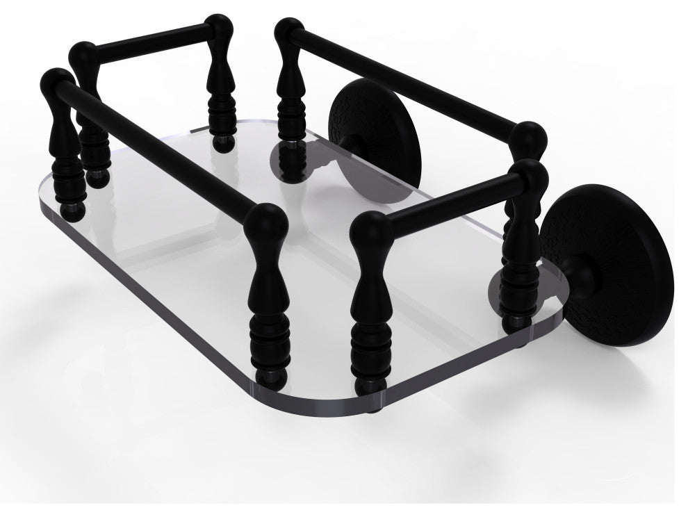 Monte Carlo Wall Mounted Glass Guest Towel Tray, Matte Black