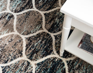 Rug Unique Loom Trellis Frieze Multi/Blue Square 7' 0 x 7' 0