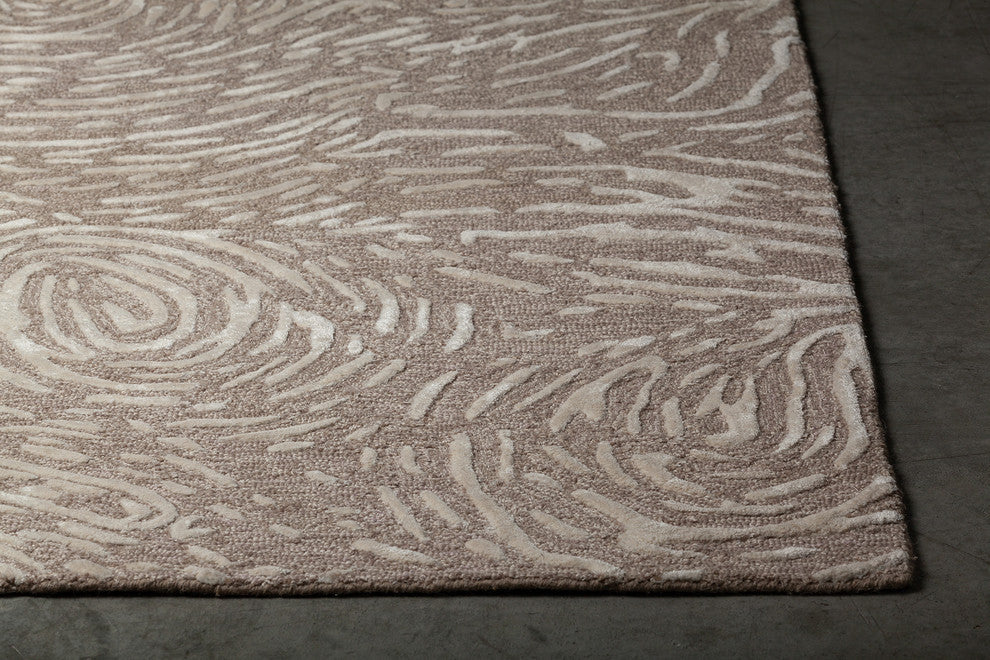 Hester Hand-Tufted Contemporary Rug, Brown/Tan, Rectangular 5'x7'6