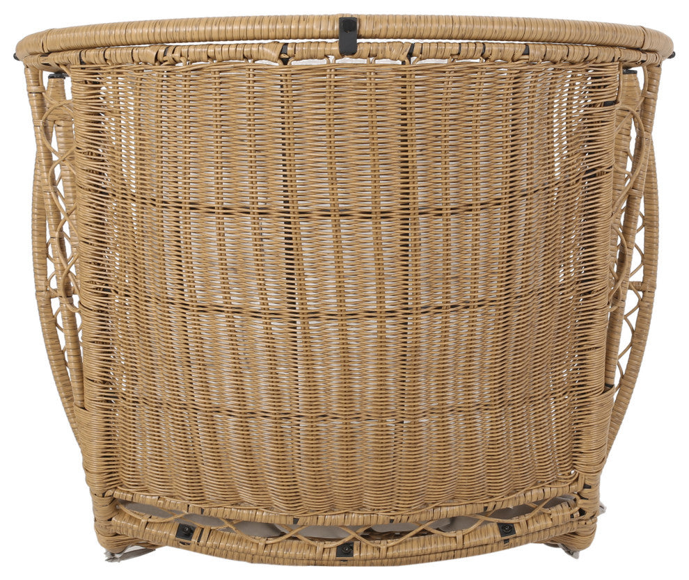 Doris Outdoor Wicker Standing Basket Chair With Cushion Light Brown/b