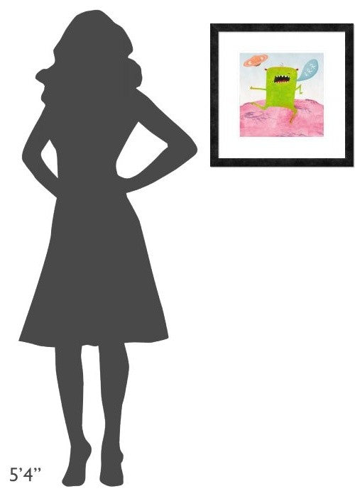 "Alien Friend Number 1" Framed Digital Print by Skip Teller, 20"x20"