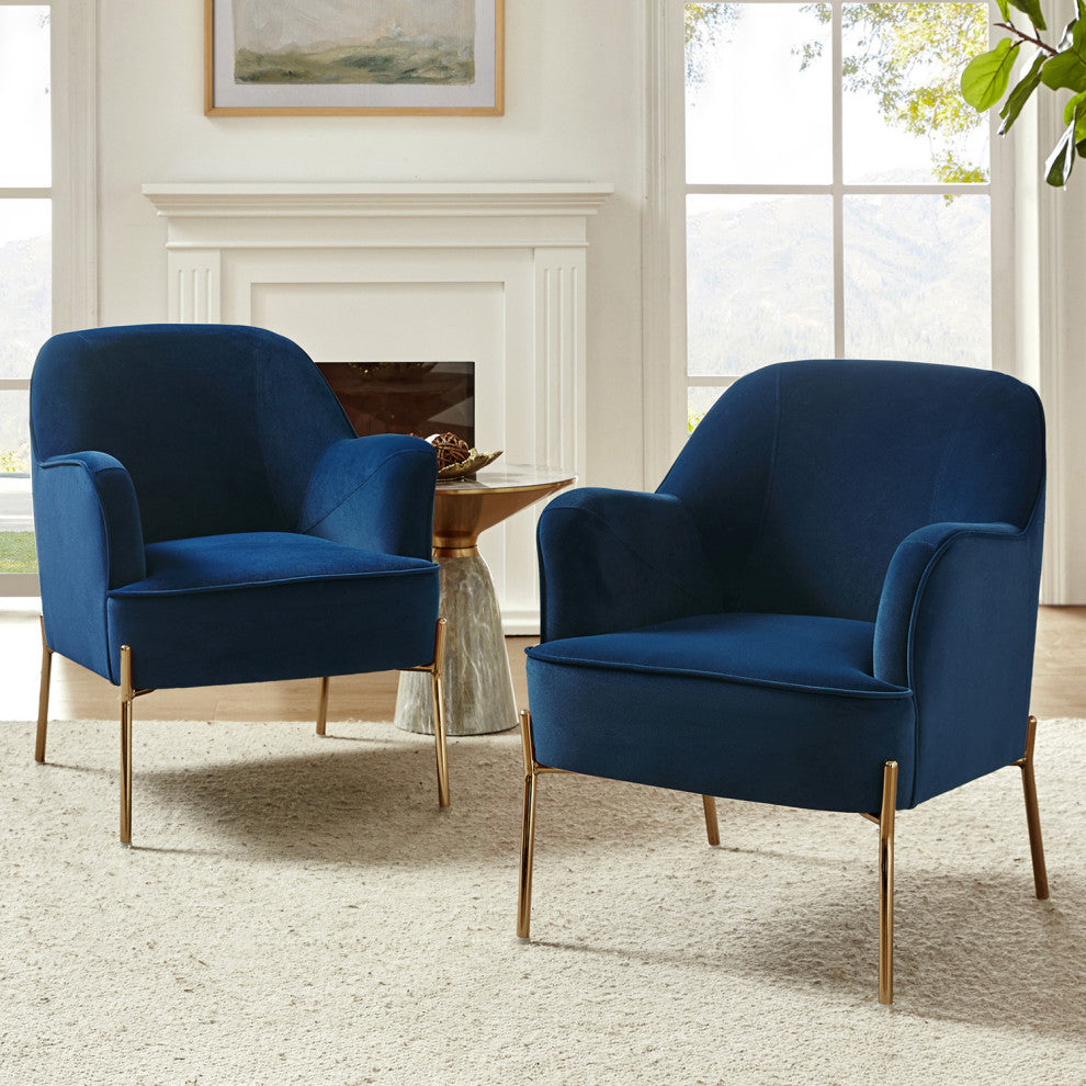 Nora Fabric Accent Chair, Navy