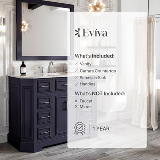 Eviva Glory Bathroom Vanity (Backsplash isn't included), Dark Grey, 48"
