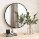 Easly Aluminum Alloy Framed Round Mirror, Black, 24x24