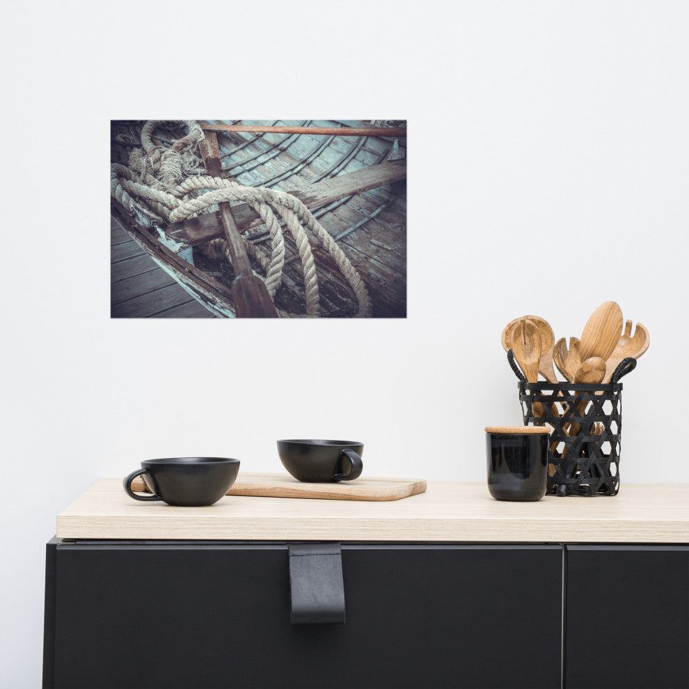 Vintage Boat Oars and Ropes Nautical Photo Loose Wall Art Prints, 12" X 18"