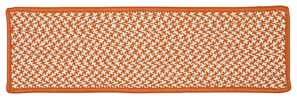 Colonial Mills Stair Tread Outdoor Houndstooth Tweed Orange Stair Tread