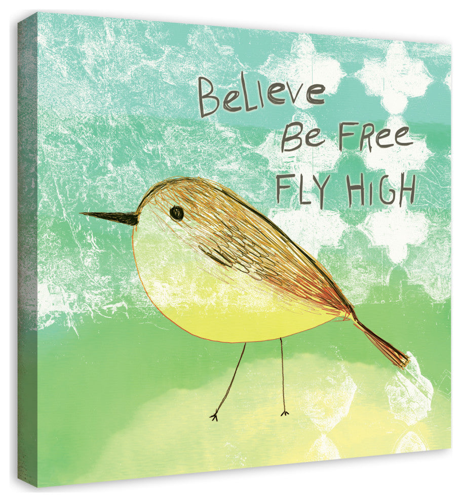 Believe Be Free Fly High 24x24 Canvas Wall Art