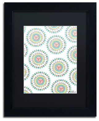 Elizabeth Caldwell 'Suzani Medallions' Art, Black Frame, Black Mat, 11x14