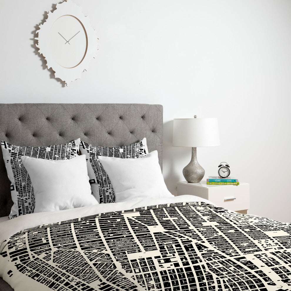 Deny Designs CityFabric Inc NYC White Duvet Cover - Lightweight