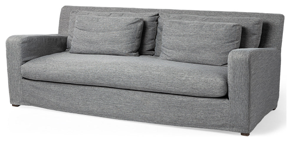 Denly II 92" Casterock Gray Slipcover 3-Seater Sofa