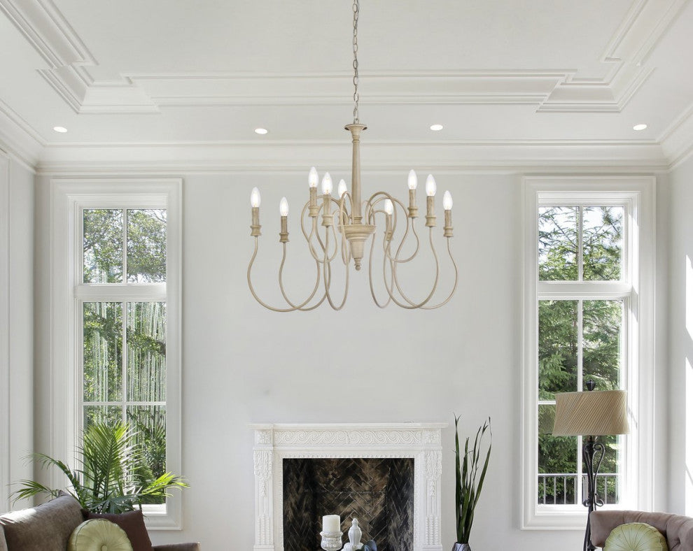 Fiona 9-Light Pendant, Weathered Oak