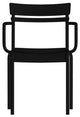Nash Commercial Grade Steel Indoor-Outdoor Stackable Chair with 2 Slats and Arms, Black