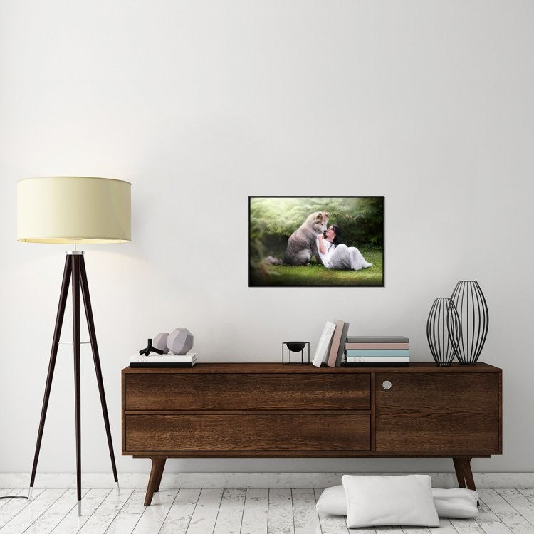"Saved by the wolf" Framed Canvas Giclee by Ghizzi Panizza Alberto, 31x21"