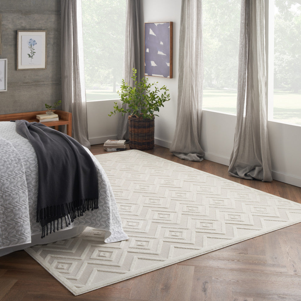 Nourison Versatile 7' x 10' Ivory/White Modern Area Rug