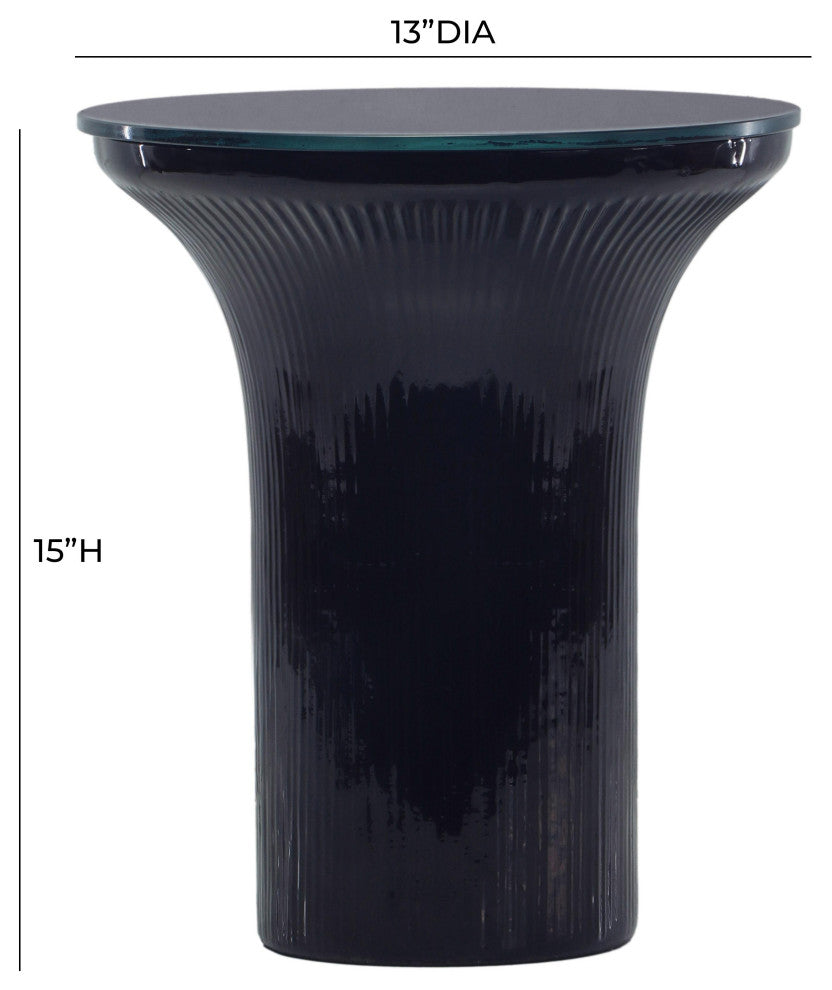 Cassandra Flared Side Table, Blue