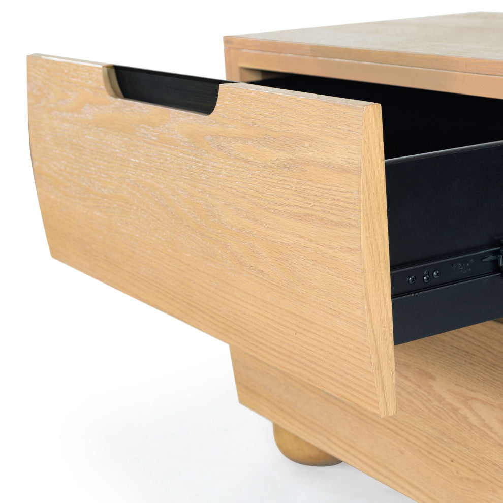 Safavieh Couture Beethoven 2 Drawer Nightstand, Natural