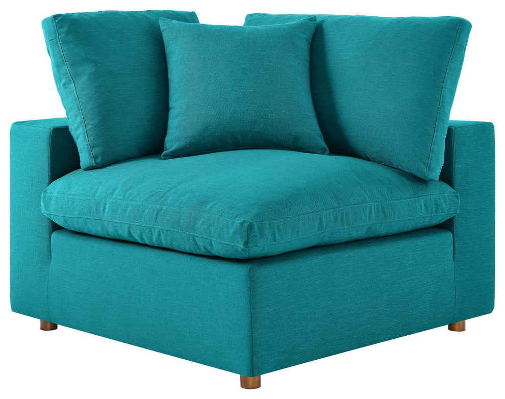 Modular Sectional Deep Sofa Set, Teal Blue, Fabric, Modern, Lounge Hospitality