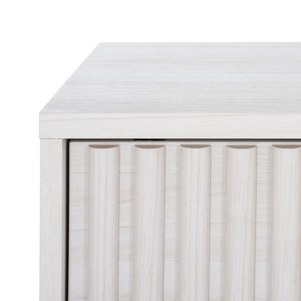 Safavieh Lylia 1 Door Media Stand, Bleached White/Gold