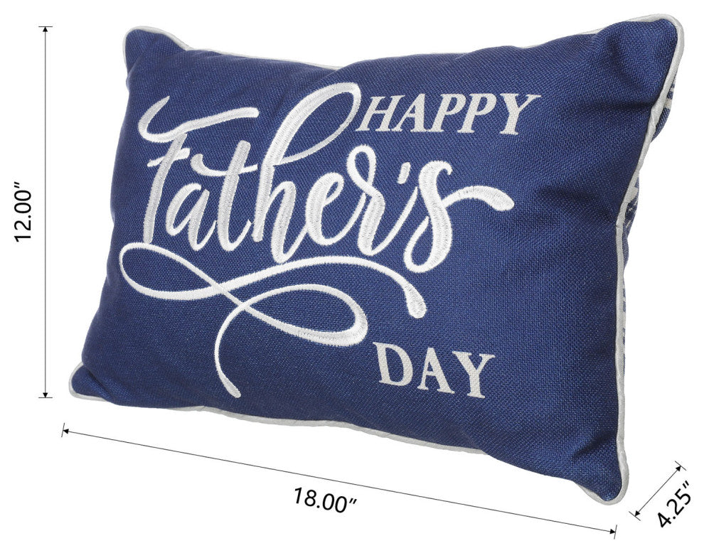 18" Faux Burlap Happy Father's Day Pillow