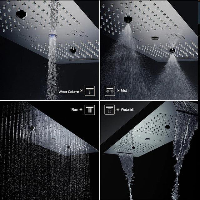 Remote Controlled Led Large Musical Shower System, Style D - Remote Control Ligh