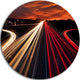 Speed Traffic Trails, Cityscape Digital Art Disc Metal Artwork, 23"