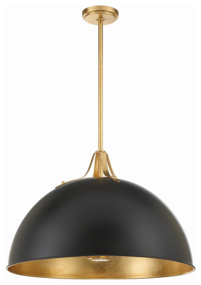 Soto 3-Light Matte Black/Antique Gold Pendant