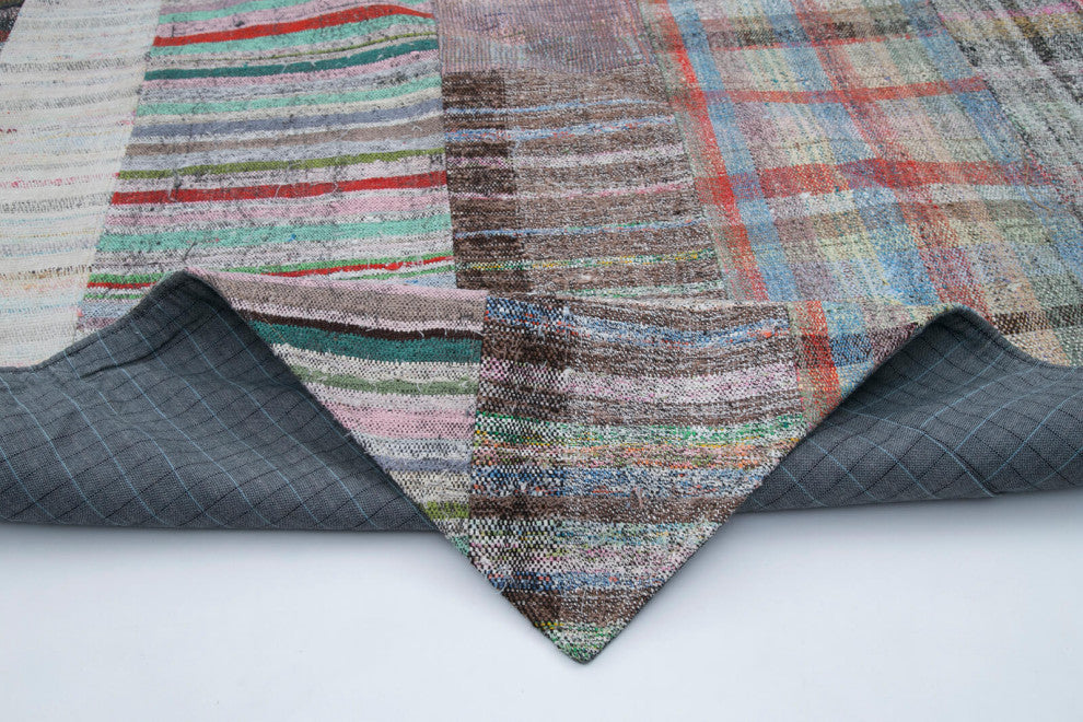Rug N Carpet - Handmade Oriental 6' 8'' x 9' 11'' Tribal Patchwork Kilim Rug