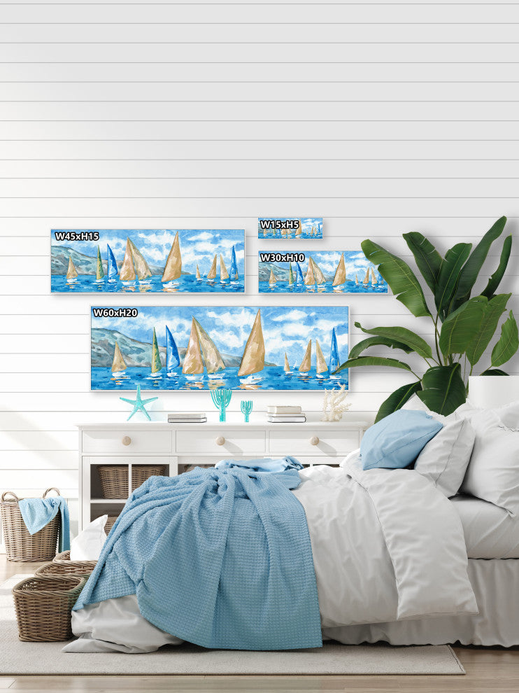 "Waiting for the Winds" Floater Framed Painting Print on Canvas, 60x20