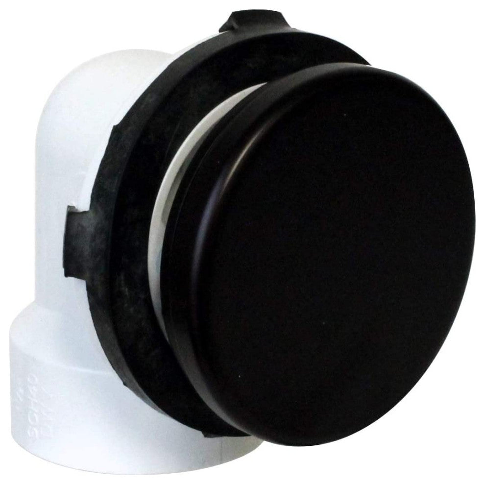 Illusionary Overflow 12" & 4" Sch. 40 PVC Bath Waste and Overflow Tip-Toe, Matte Black