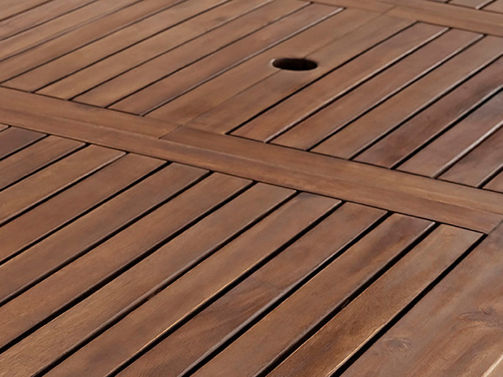 Acacia Wood Patio Butterfly Table, Dark Brown