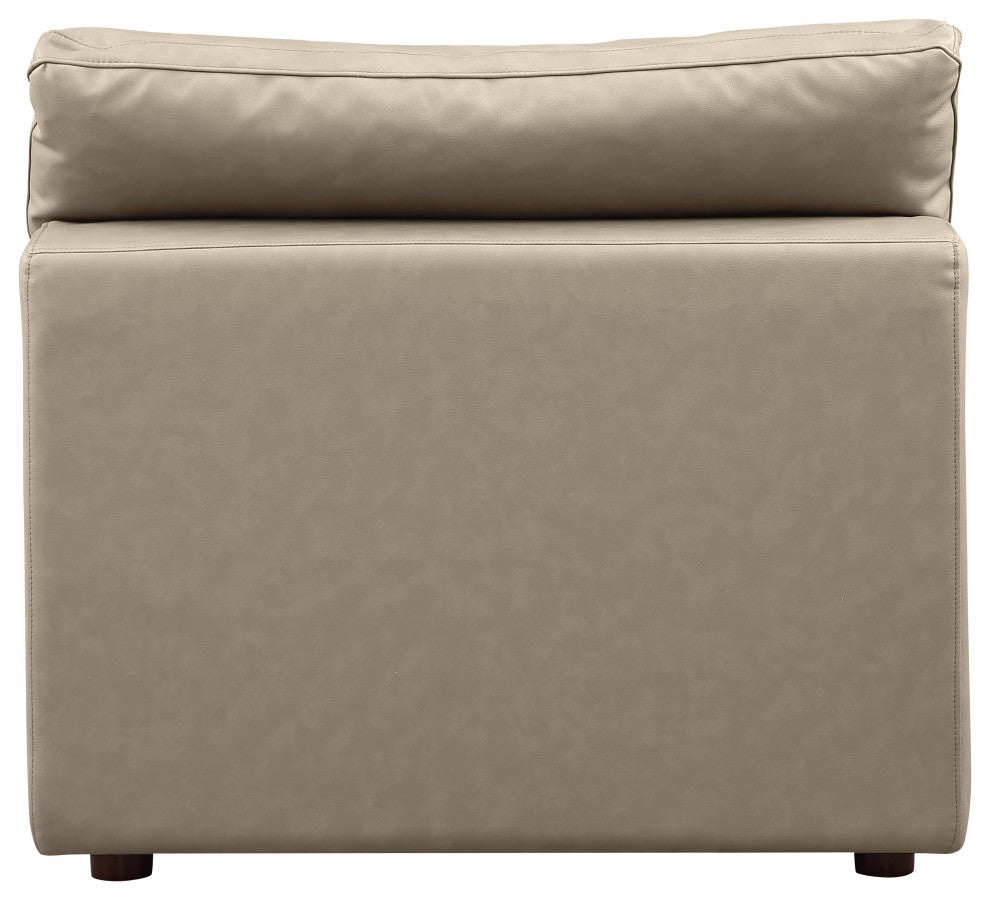 Dante Armless Chair Upholstered, Top Grain Italian Leather