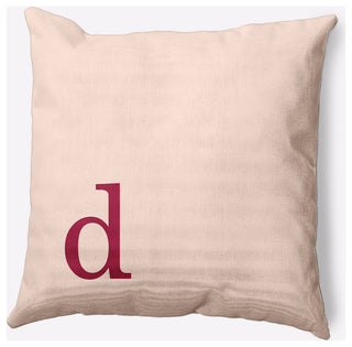 18" x 18" Modern Monogram Indoor/Outdoor Polyester Throw Pillow, Cranberry
