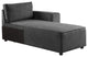 ACME Silvester Modular Chaise With 2 Pillows, Gray Fabric