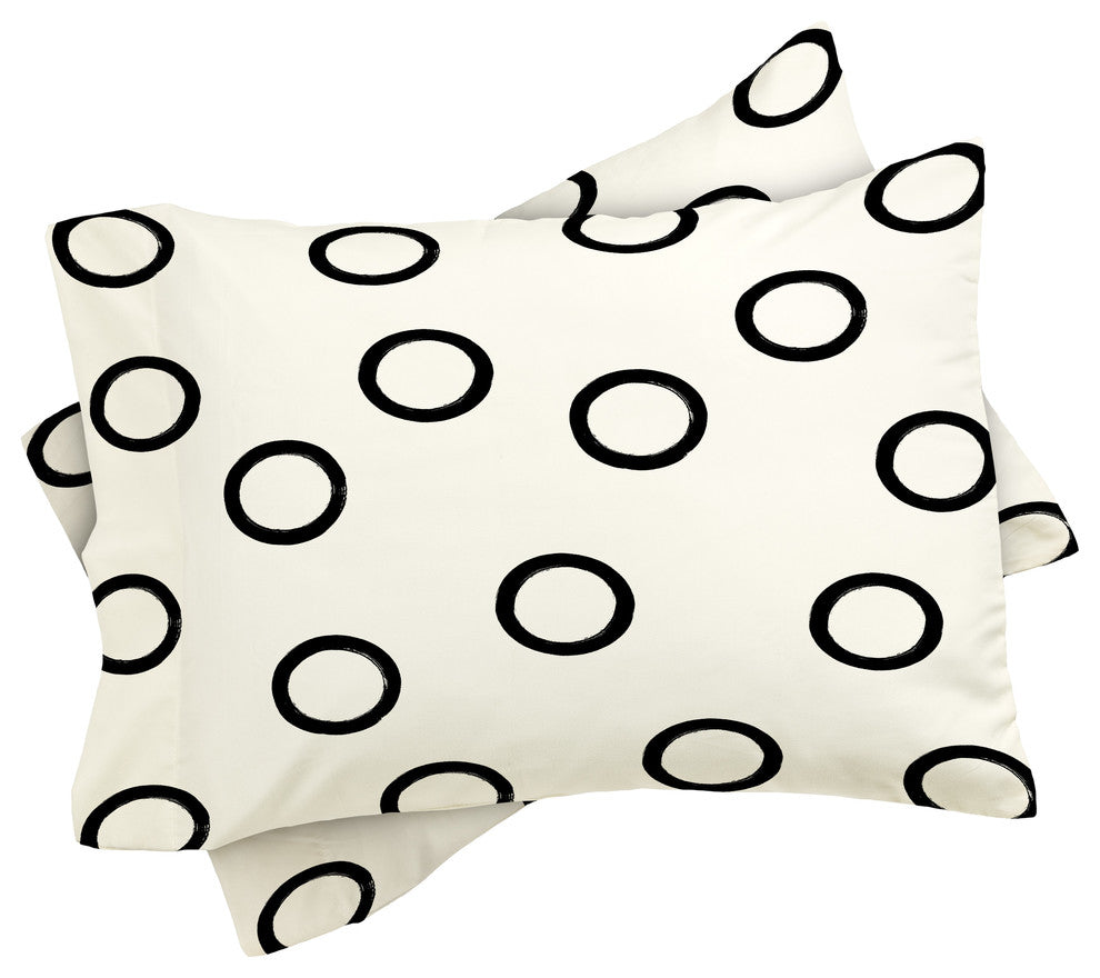 Kelly Haines Monochrome Circles V2 Duvet Cover Set, Queen