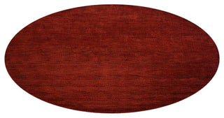 Rugsotic Carpets Hand Knotted Loom Wool Round Area Rug Solid Dark Red, 8'x8'